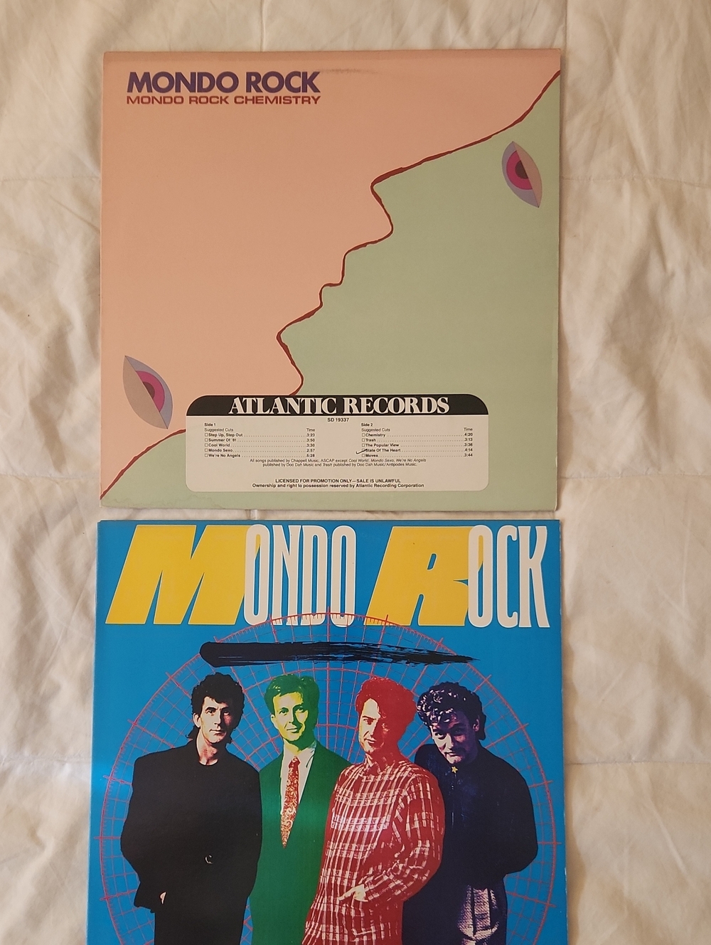 Mondo Rock 2 Vintage Vinyl Records -- BOTH DJ COPY VG++NM